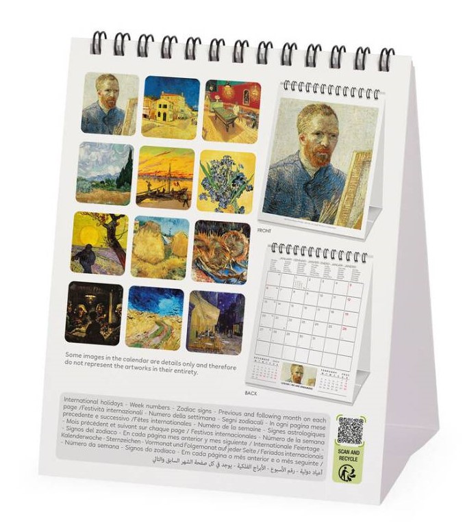 CALENDARIO DESK - 2025 - VINCENT VAN GOGH - 12X14,5 - ART